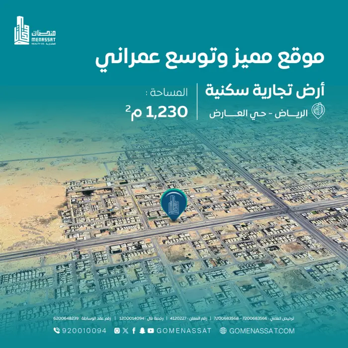ارضين حي العارض للاستثمار - Manassat Real Estate Company