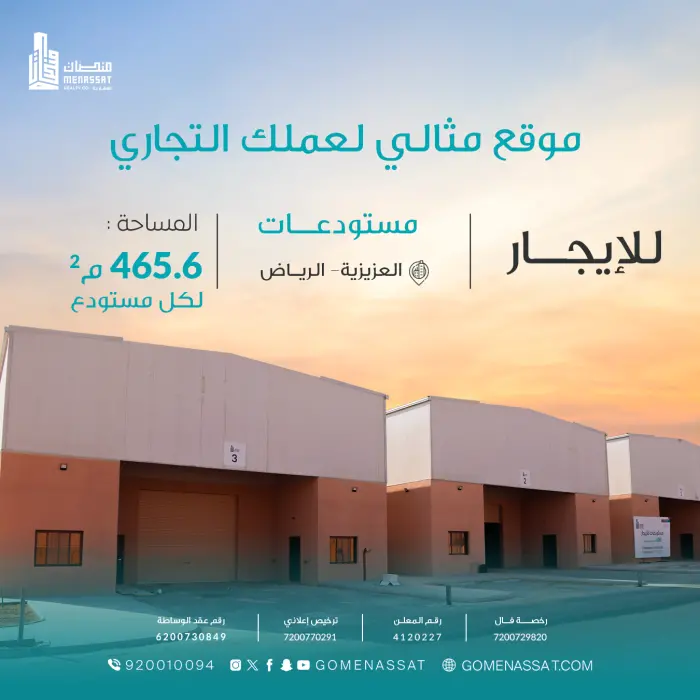 مستودعات حي العزيزية للايجار 2 - Manassat Real Estate Company